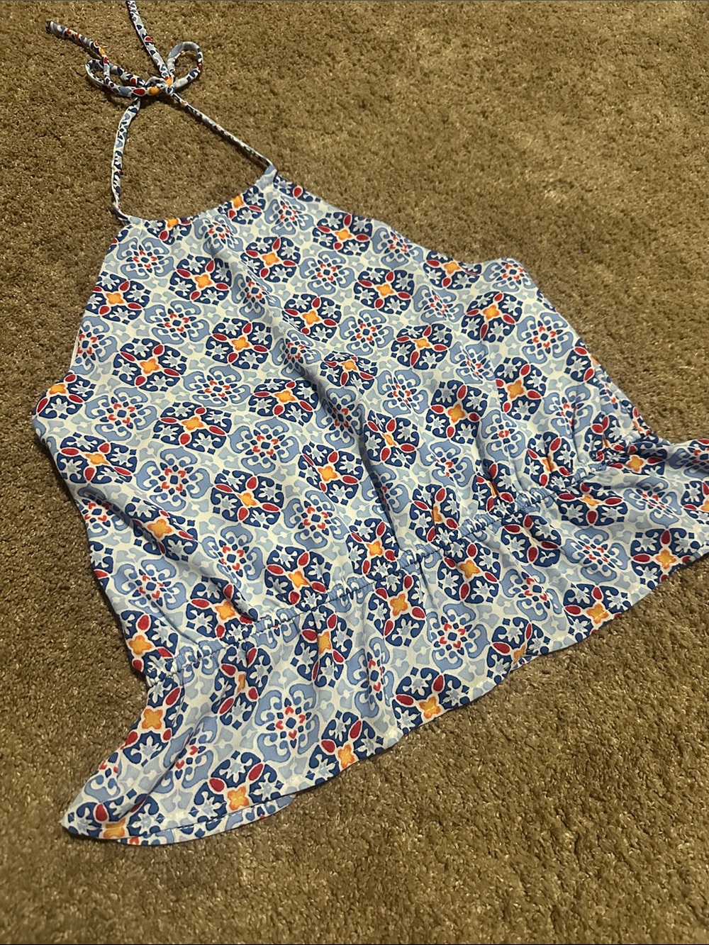 Lulus Patterned Halter Crop Top - Picture 2 of 5